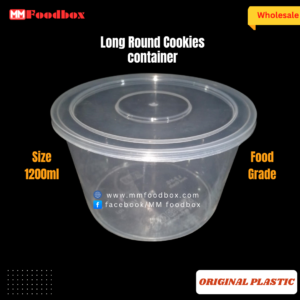 Round long transparent cookies container